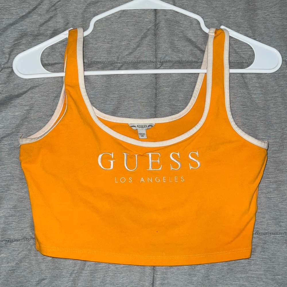 Guess Orange Crop Top - Small